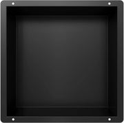 Drenaggio da bagno a muro senza bordo in acciaio inossidabile per unica lastra, spazio di stoccaggio per bagno da 30 x 30 x 10 cm, nero