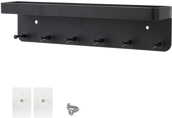 Supporto per chiavi moderno con 6 ganci - Pannello per chiavi con fissaggio a parete - Placca per chiavi con 6 ganci - Multifunzionale per la conservazione delle chiavi - Supporto per chiavi con 6 ganci - Pannello per chiavi con 6 ganci
