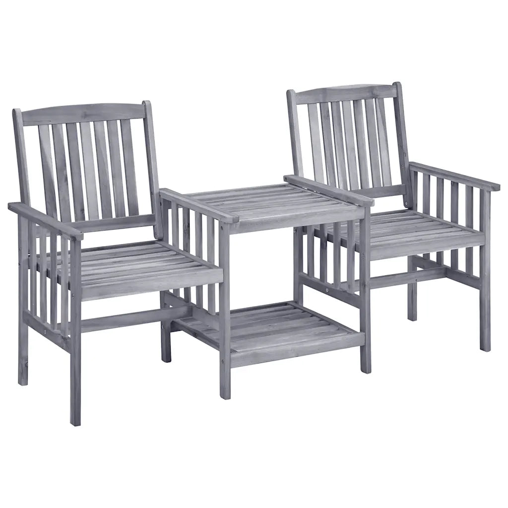 Sedie da Giardino con Cuscini e Tavolino in Massello di Acacia cod mxl 58364