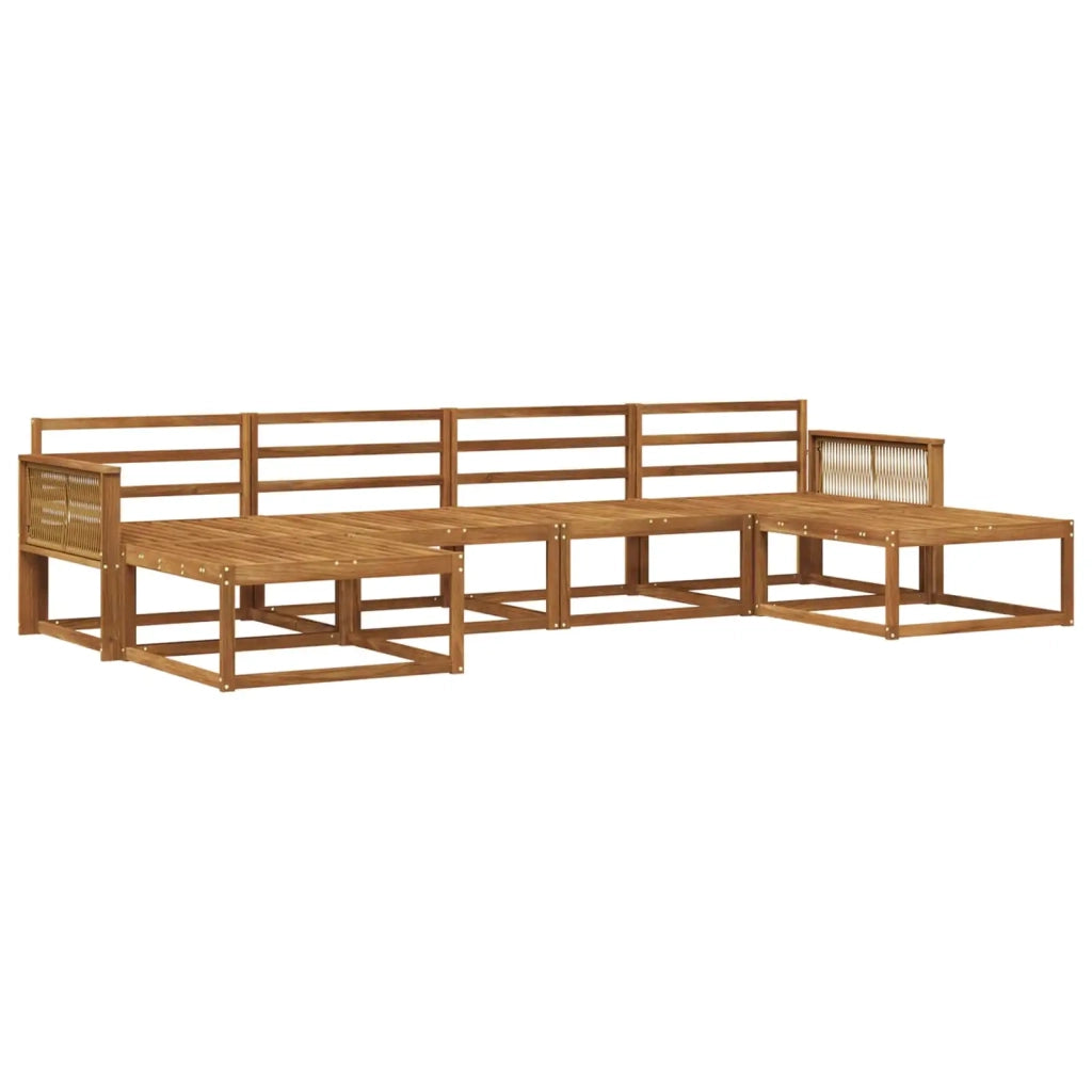 Set di divani da esterno 6 pz Naturale Legno di Acacia Massello 3382787