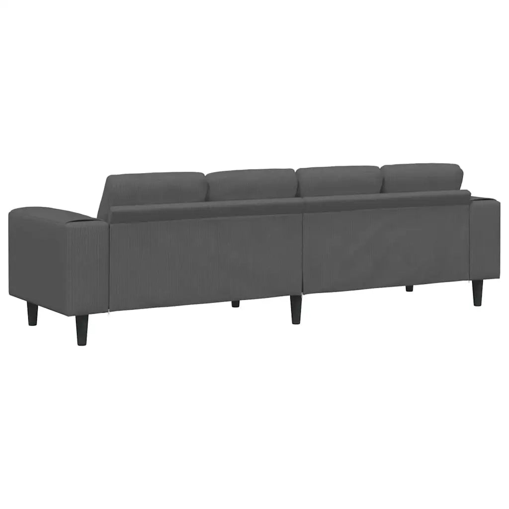 Divano-Sofa-Divanetto Grigio scuro 250 x 77 x 76 cm Tessuto in Cords