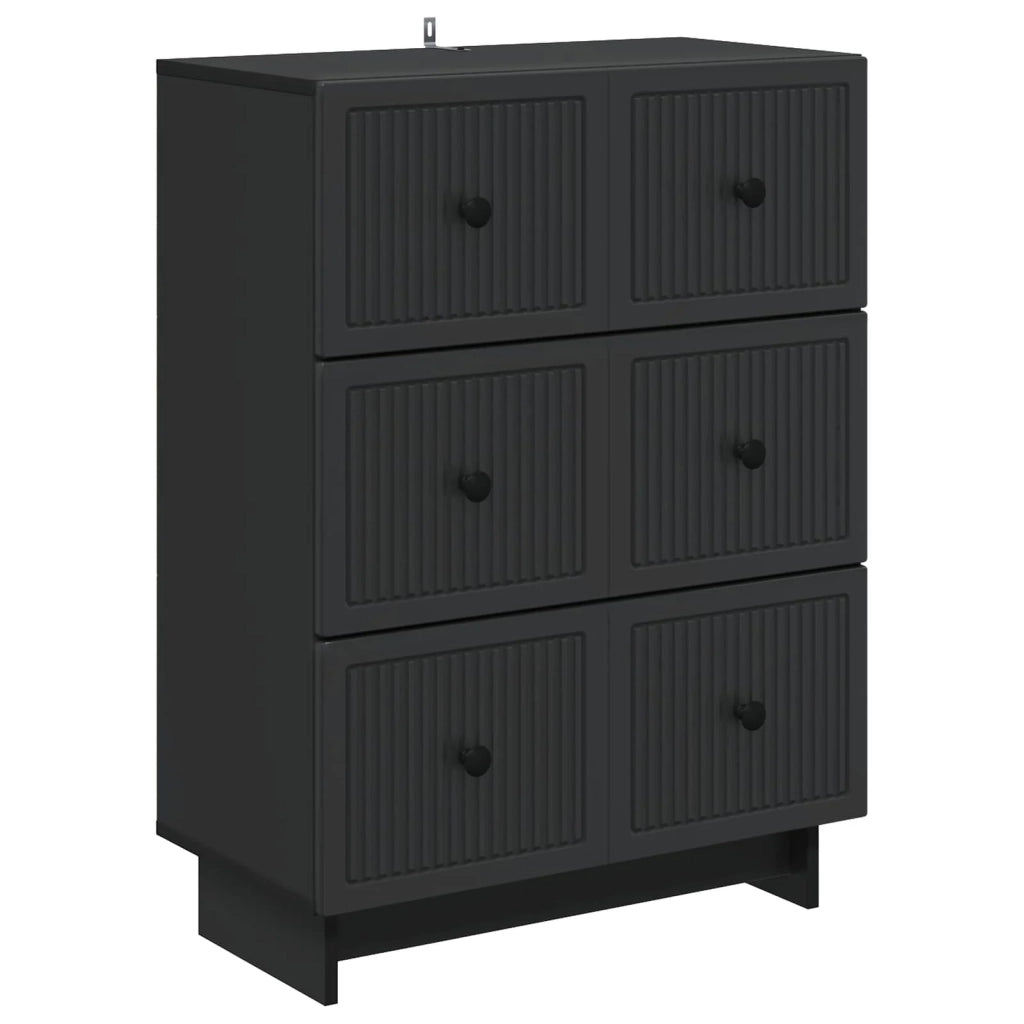 Mobile con Cassetti Nero 66 x 34,5 x 90 cm Legno ingegnerizzato 893916