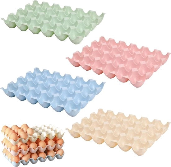 Set di 4 contenitori per uova, contenitore per uova in plastica, contenitore per uova, ripiegabile, contenitore per uova portatile, adatto per piani di lavoro in cucina nella dispensa