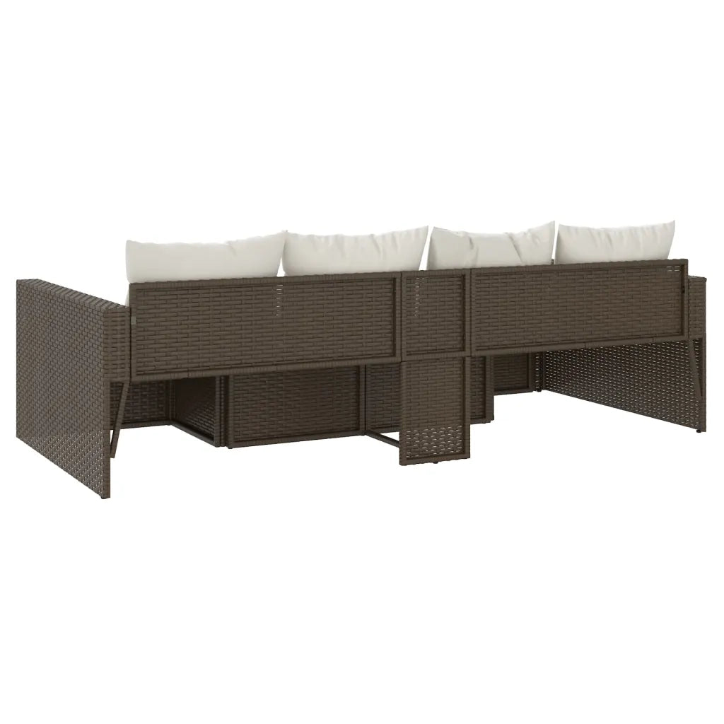 Set Divani da Giardino 2 pz | Set Salotto da Giardino con Cuscini in Polyrattan Marrone