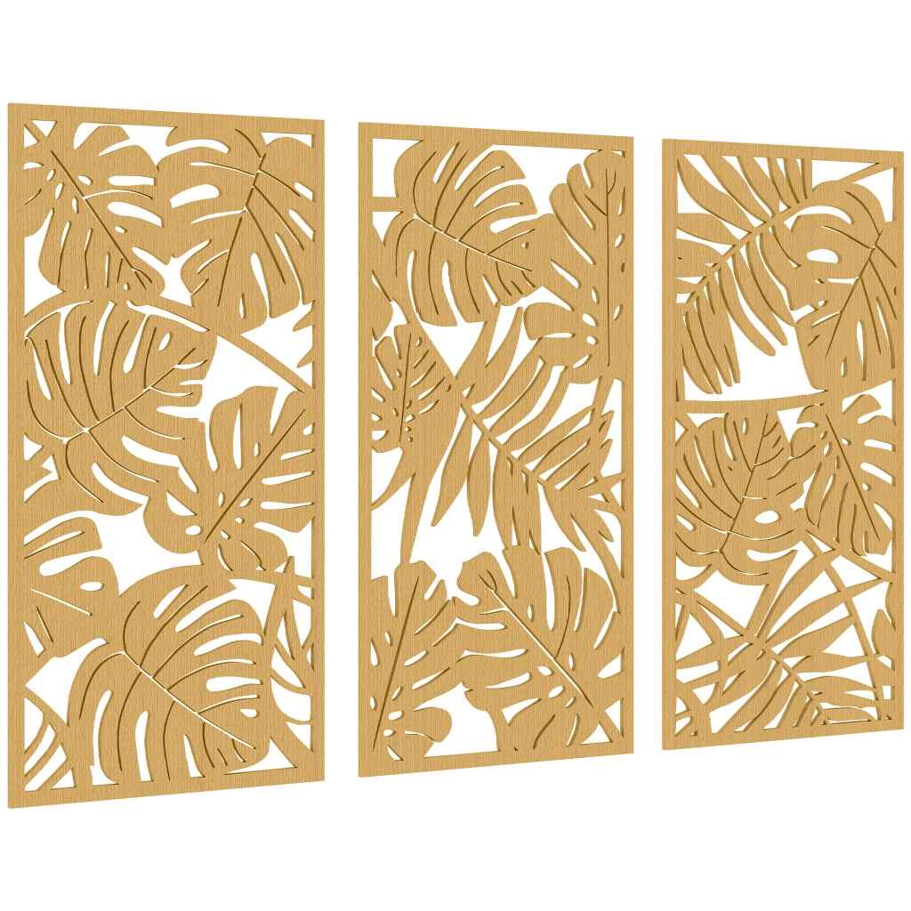 Pannello Decorativo 3D ¨C zephmum ¨C 3 Pezzi 40x80 cm Legno Naturale