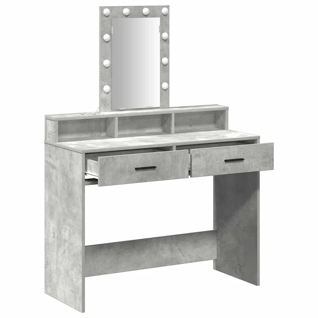 Toeletta | Tavolo da Trucco Grigio 100 x 41 x 140 cm Legno multistrato