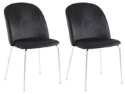 Set 2 Sedie 45x47x85 cm in Velluto Nero