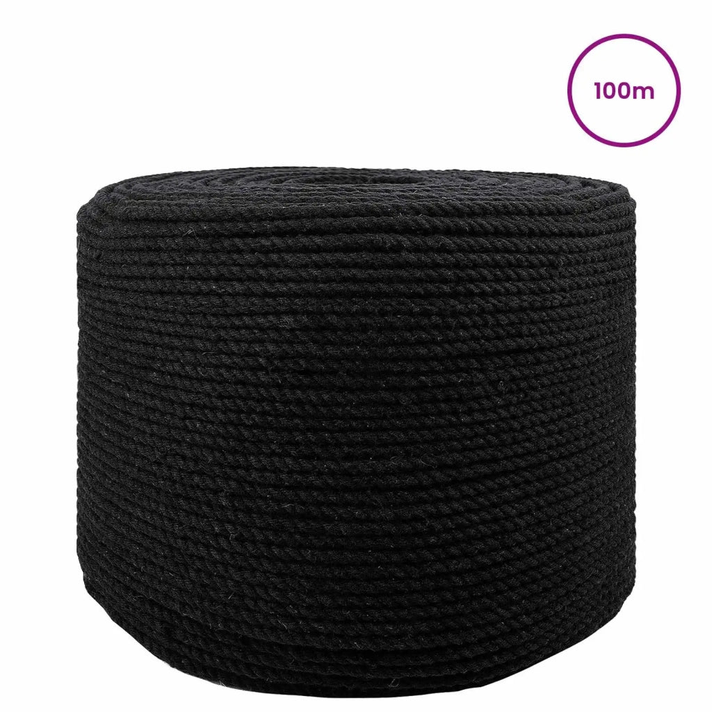 Spago di Cotone 2 pz 2 mm 100 m Nero 100% Cotone 42011793
