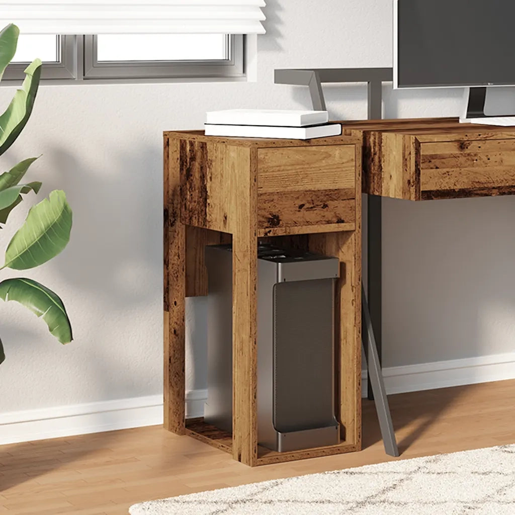 Supporto per Computer a Torre con Cassetto Antico 30x44x74 cm CFW7191956