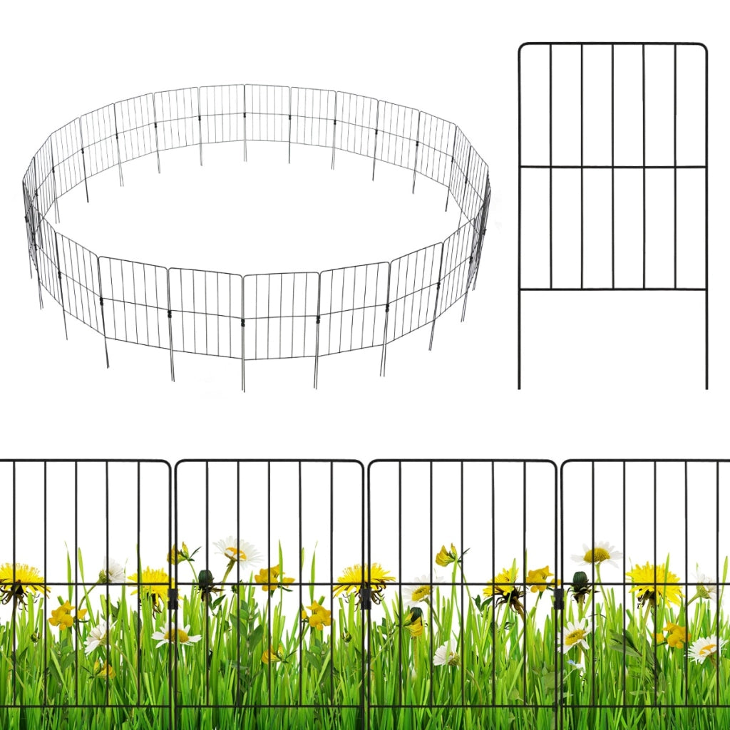 25 Pannelli per recinzione da giardino pieghevole, Recinzione per aiuole in metallo antiruggine-Fioriere