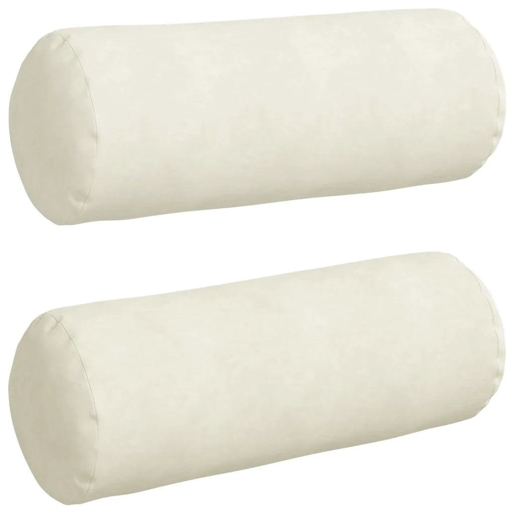 Cuscini a rullo 2 pcs Crema Ø 25 x 70 cm Tessuto in Cords
