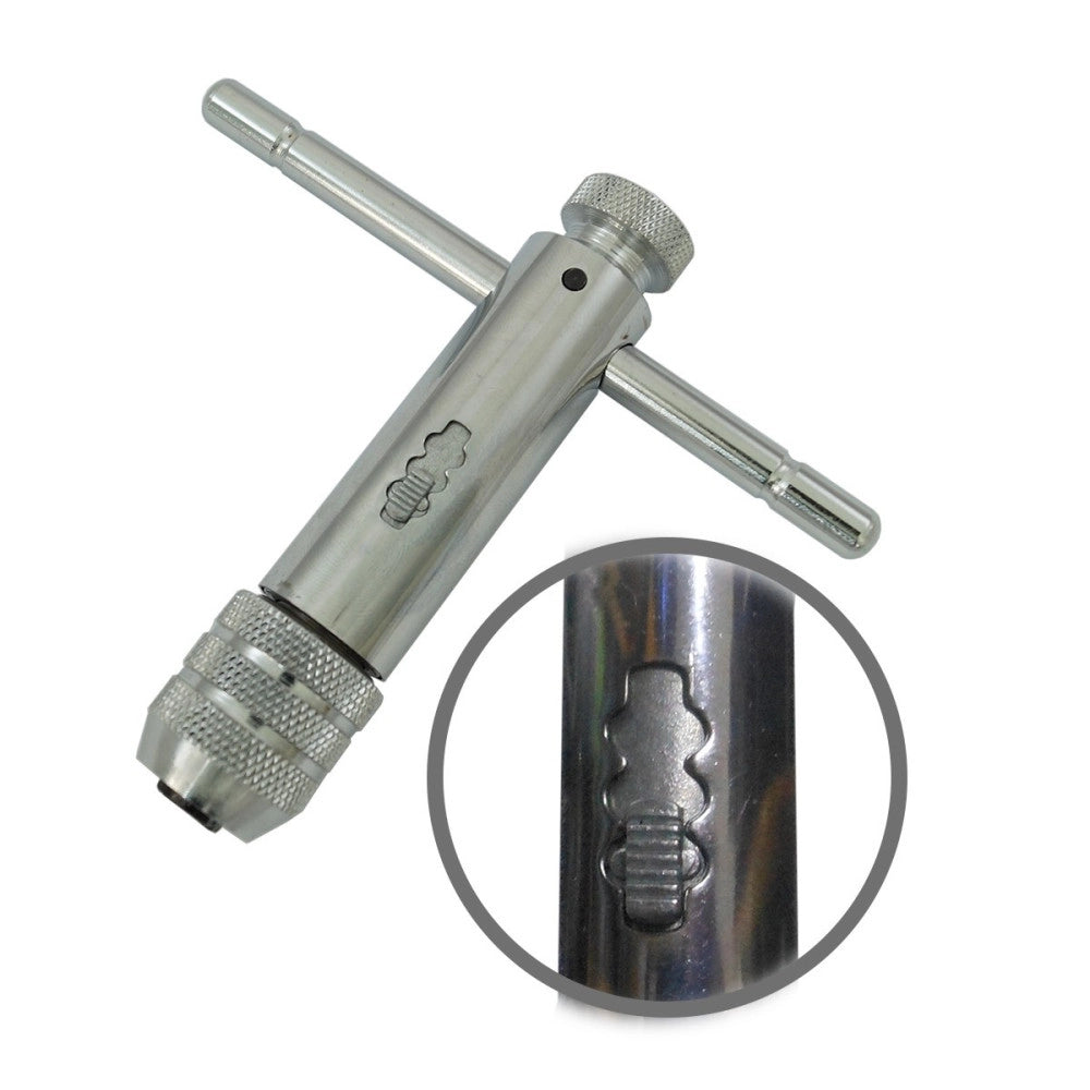 Trade Shop - Chiave A T Giramaschio A Cricchetto Reversibile Manico Filiere M5 M3 100mm 120mm -