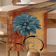 Tavolo da Caffè in Stile Retro con Fiori Decorazione per Tavolo con Olio Verniciato Tavolo Accenti Tavolo Decorativo Tovaglia 40 x 140 cm per Cucina Caffè Vacanza Feste Matrimonio
