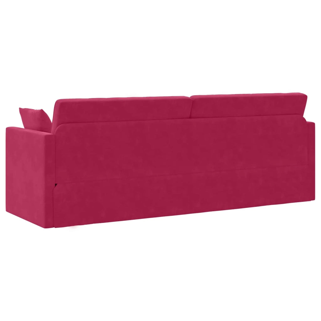 Divano-letto da pavimento Rosso Vino 213 x 70 x 77 cm Velluto 4106729