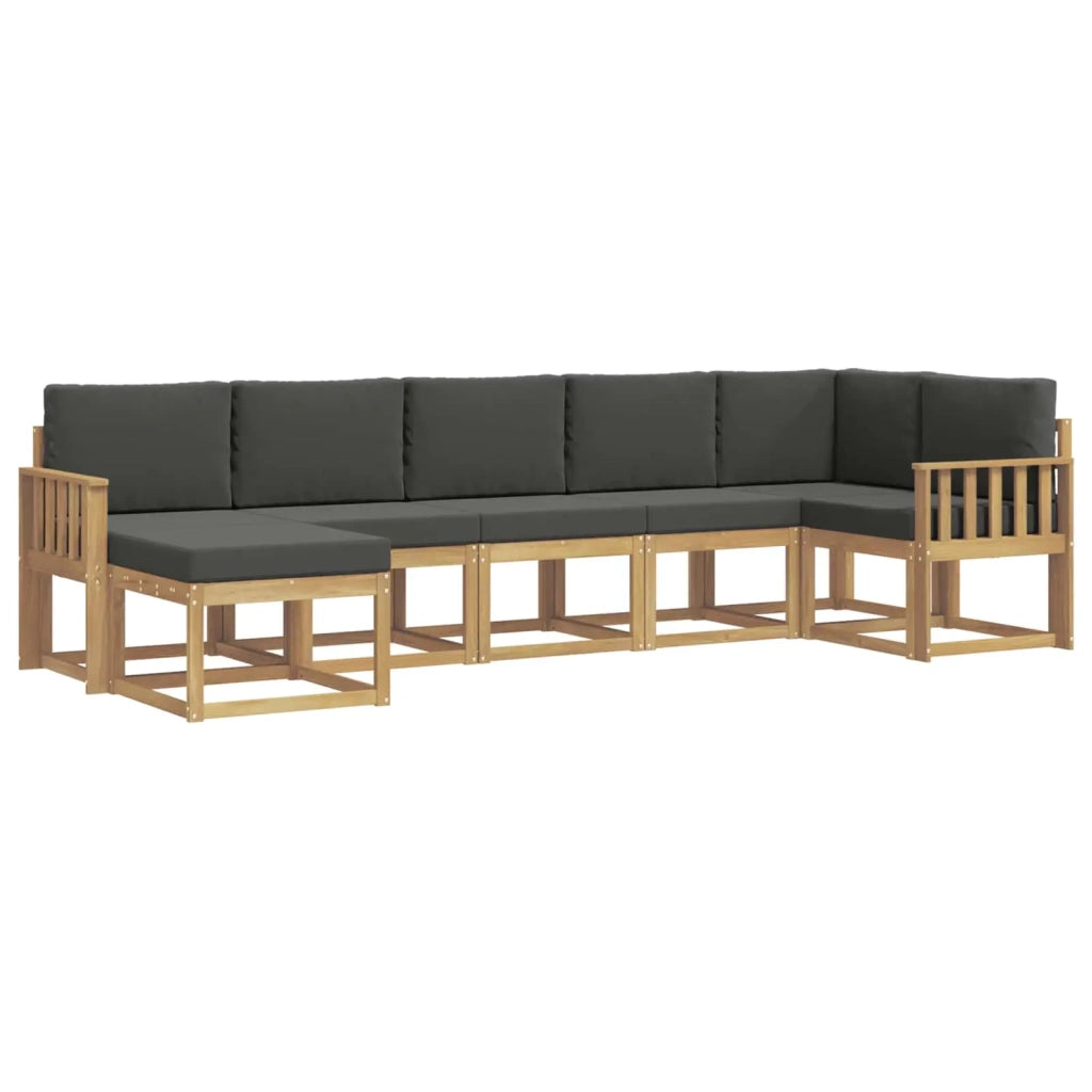 Set di divani da esterno 7 pz Bianco e Antracite Poliestere 3387941