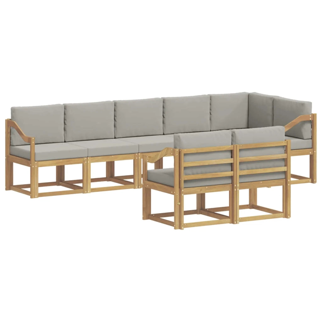 Set di divani da esterno 8 pcs Bianco e Grigio Chiaro 3387820