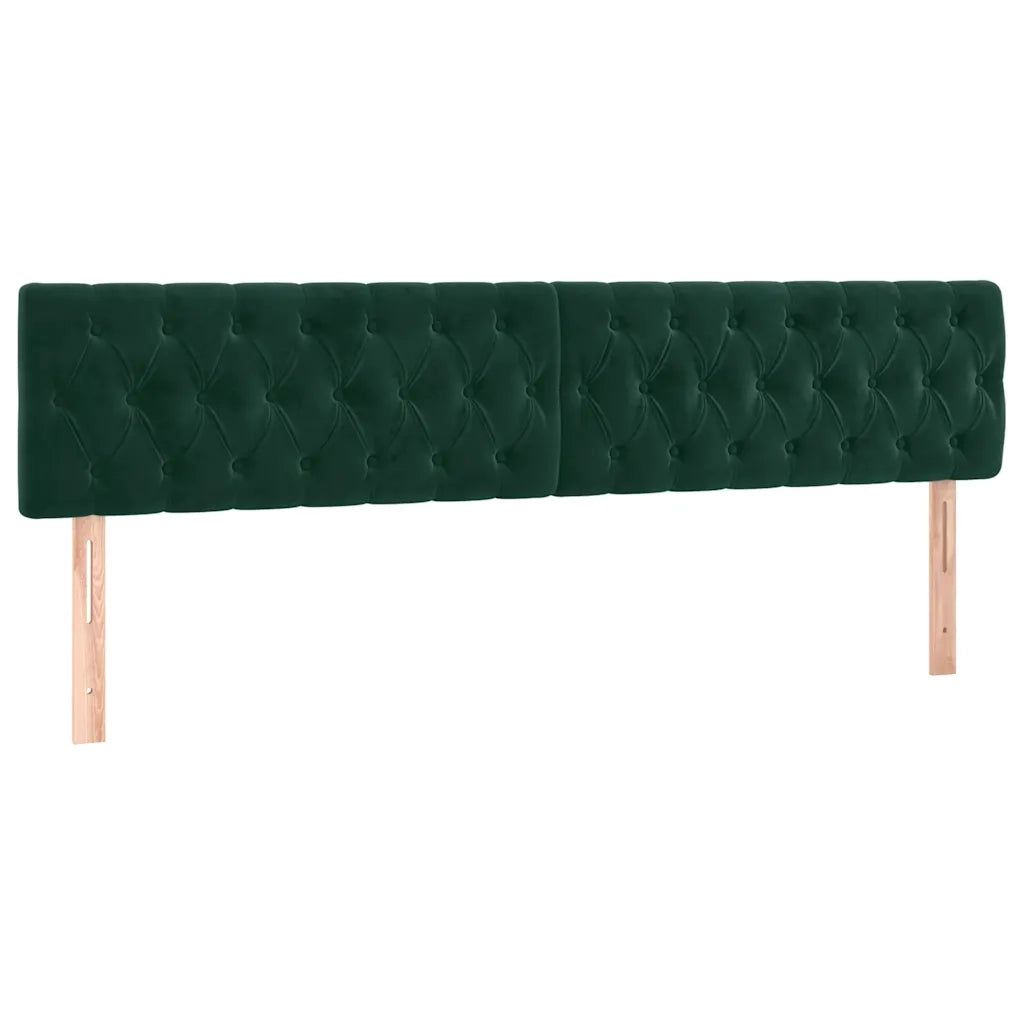 Testiera 2 pz Verde scuro 100x7x78/88 cm in Vellutocod mxl 95545