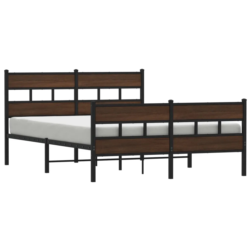 Giroletto senza Materasso in Metallo-Struttura Letto Rovere Marrone 150x200 cm 682760