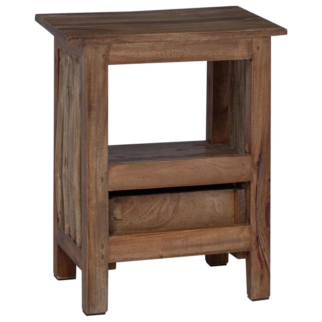 Comodino | Armadio da Notte | Mobiletto da notte Marrone 30 x 30 x 47 cm Legno Recuperato Massello