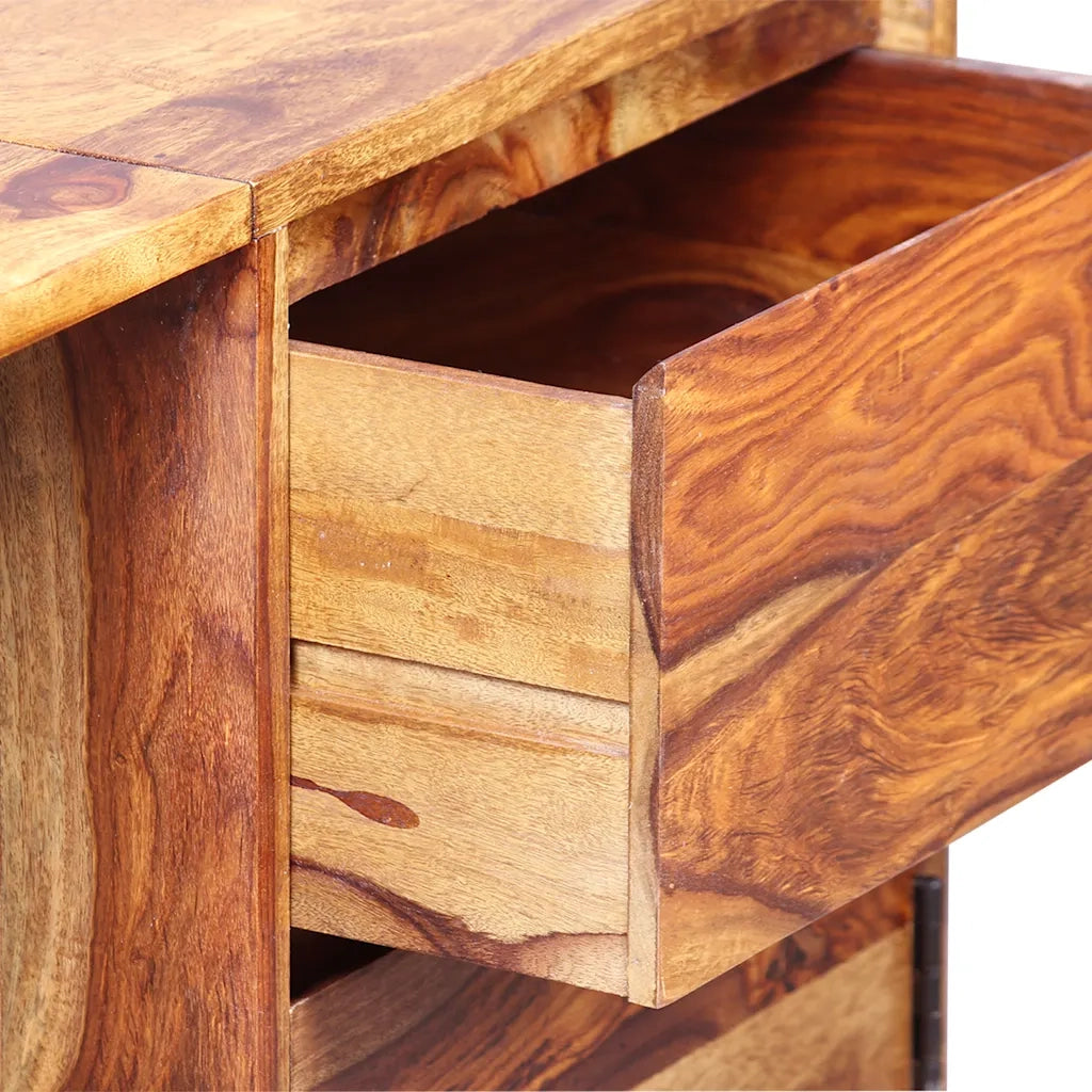 Scrivania con 1 Cassetto 1 Armadietto Legno Massello Acacia 244359
