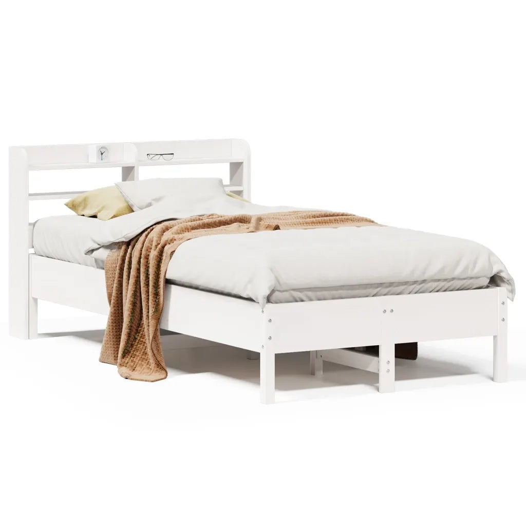 Letto senza Materasso Bianco 90x190 cm in Legno Massello Pino 3306910