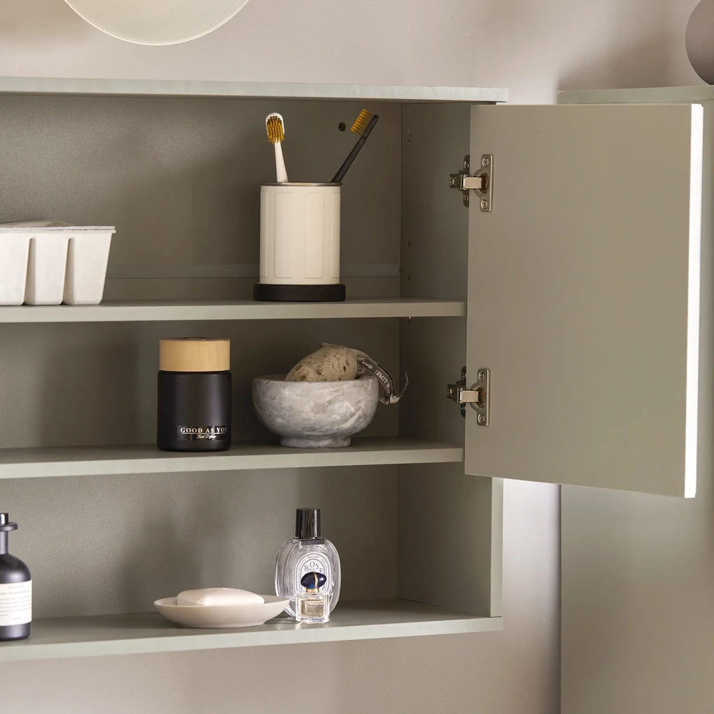Pensile Da Bagno Mobile Bagno Con Specchio E Due Ante Grigio 60x19.5x49.5cm BZR134-NG