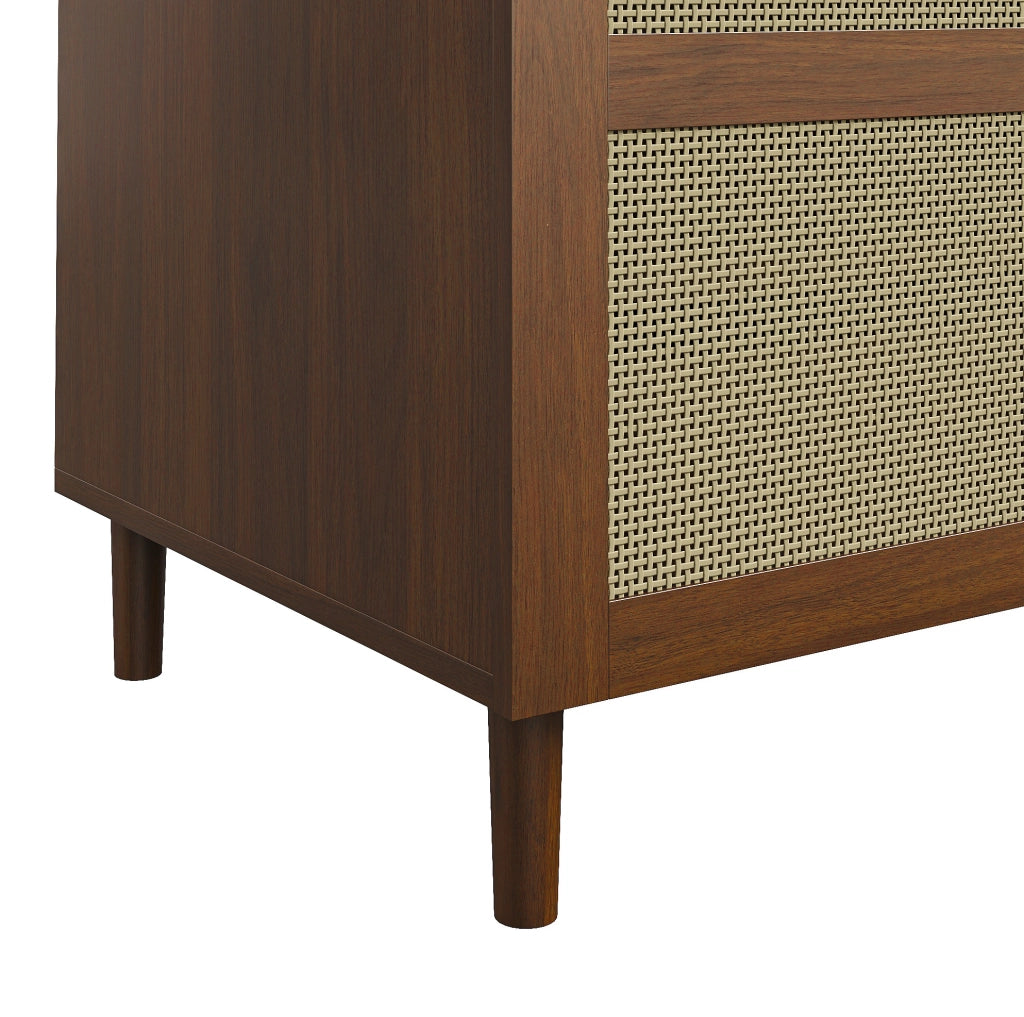 Armadio guardaroba 80x50x179 cm noce， ante arrotondate， con cassetto