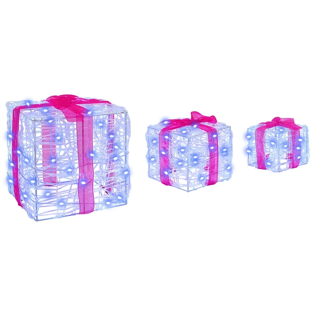 Scatola Regalo con 60 LED 3 pcs Blu 20 x 20 x 20 cm Acrilico