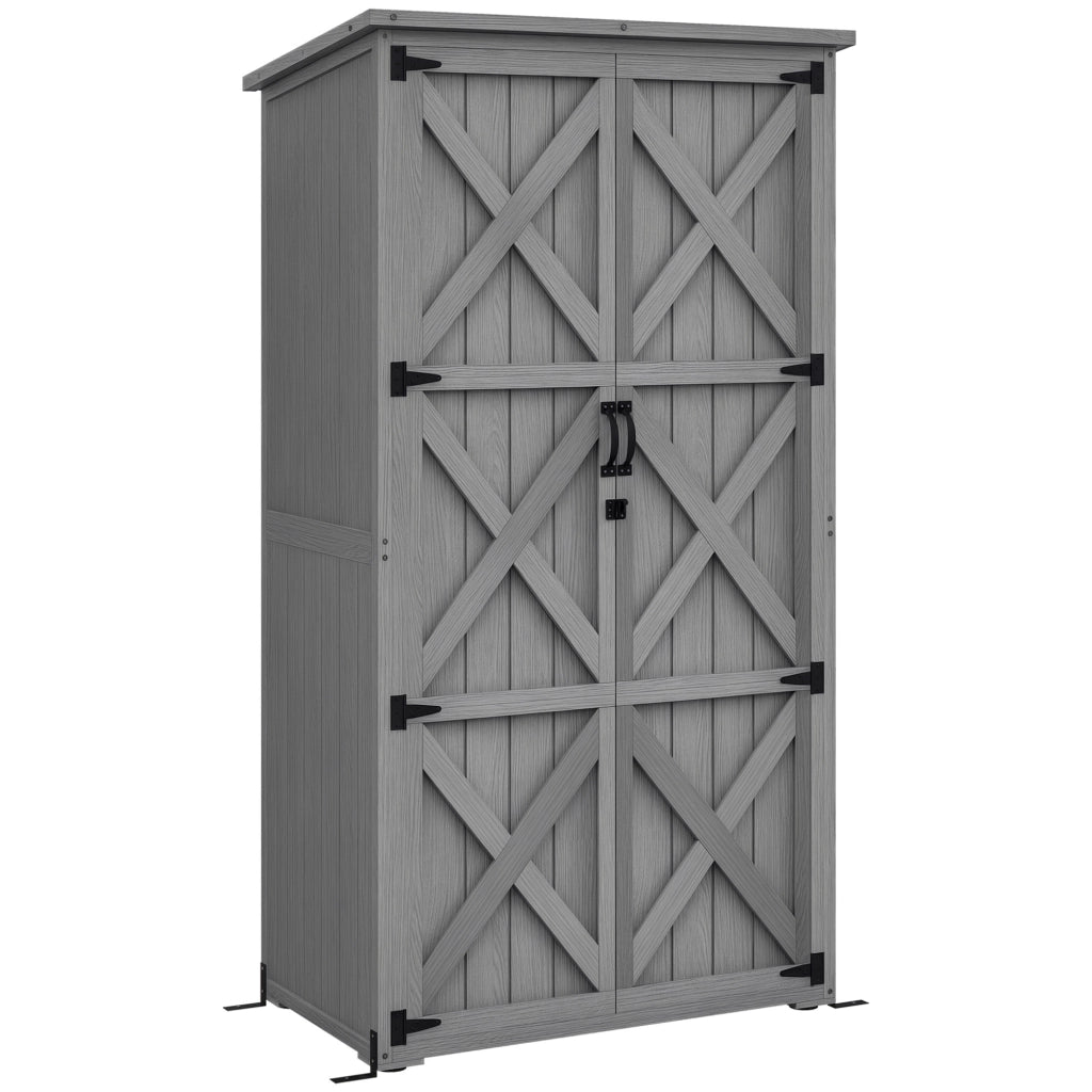 Casetta da Giardino ¨C Zephmum ¨C Legno Massello, 90x54.5x168.5 cm, Grigio