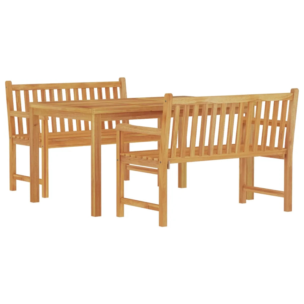 Set da Pranzo per Giardino 3 pz in Legno Massello di Teak 3157153
