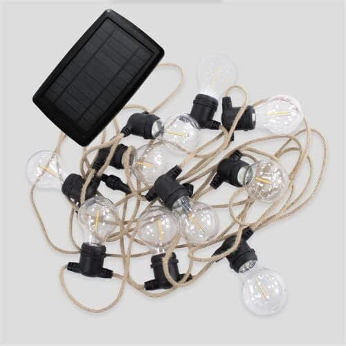 New Garden NEWGARDEN New Garden Allegra Guirlanda Luminosa Solare Ricaricabile 10 Luci LED Bianco Caldo 8 m Materiale Juta colore Juta