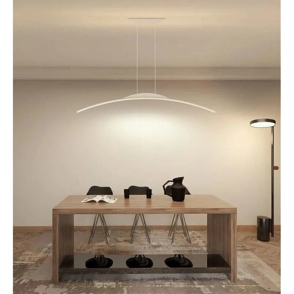 Trade Shop - Lampadario Da Soffitto A Sospensione Led 16w Curvato Luce 3000k 6500k 4000k B68-b -