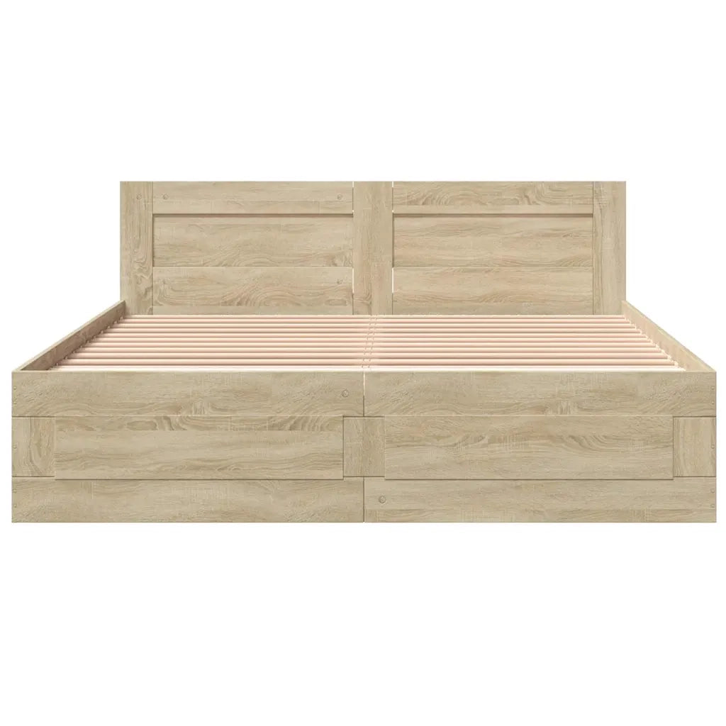 Struttura del letto 2 pcs Sonoma 153 x 203 cm Legno multistrato 3402855