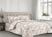 Copripiumino Sacco Piumone 100% Cotone Made In Italy Disegno Sambuco - Matrimoniale - Nocciola