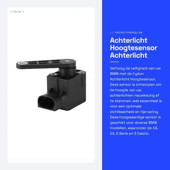 Sensore di altezza della luce anteriore - Sensore di livello della luce posteriore - Adatto per X3/Z4/5 Touring/3 Convertibile - ABS - Nero - Numero di pezzo 37146784696