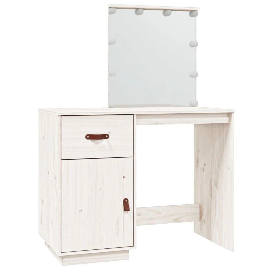 Toletta con luce LED bianca 95 x 50 x 133,5 cm legno di pino massiccio 02_0006221