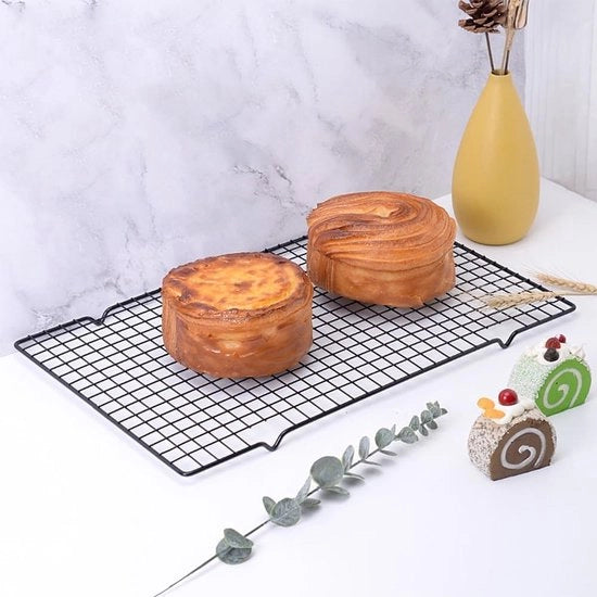 Griglia per raffreddamento, 2 pezzi, acciaio inossidabile, 40 cm x 25 cm x 2 mm, griglia di raffreddamento, griglia per forno, griglia per torte, rettangolare, con trattamento anticaderente, griglia per cottura, per raffreddamento, grigliatura, stufata