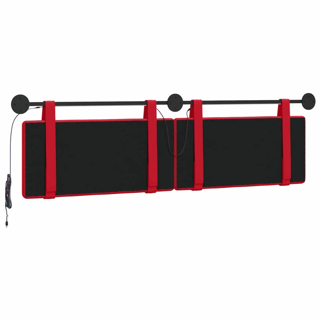Testiera | Testata sospesa Con luce LED Rosso Similpelle