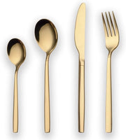 Set da tavola in acciaio inossidabile a 24 pezzi con finitura dorata - Servizio per 6 persone