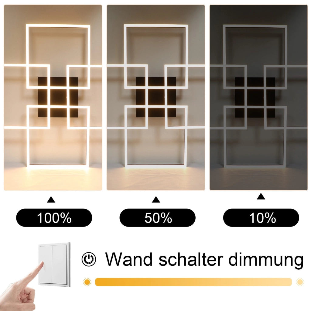 ZMH Lampada da soffitto plafoniera LED moderna 32W 3000K design rettangolare per soggiorno camera letto