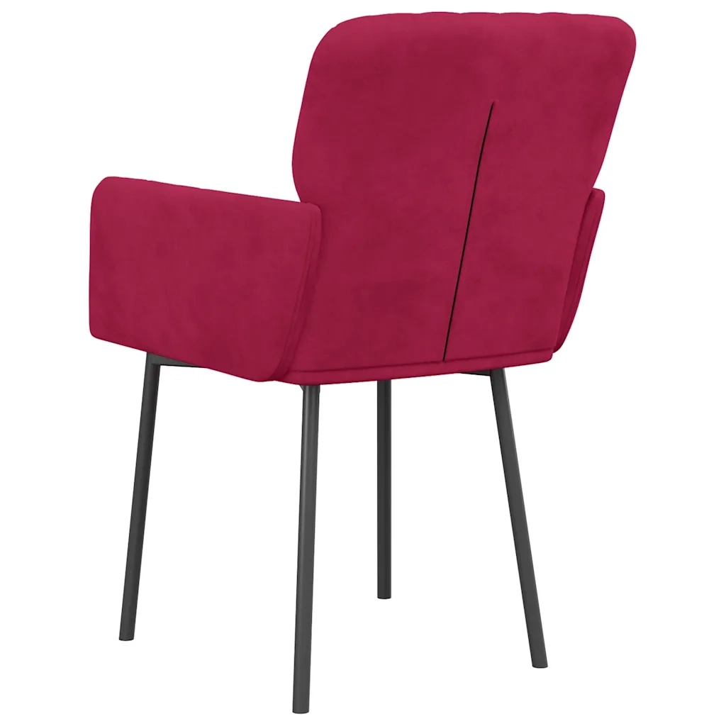 Sedie da Pranzo 2 pz Rosso Vino in Velluto 344784