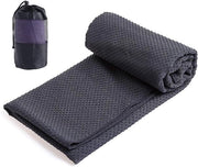 Asciugamano per yoga con microfibra antiscivolo, adatto per mat di yoga - 1 pezzo - grigio scuro