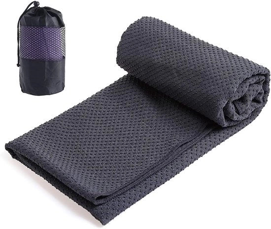Asciugamano per yoga con microfibra antiscivolo, adatto per mat di yoga - 1 pezzo - grigio scuro