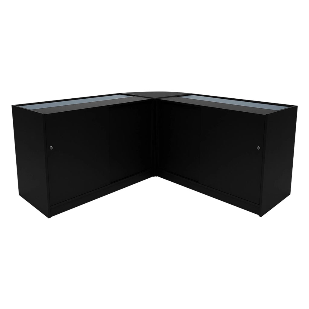Set Banconi Nero Triton LED K1200 B1200 CM60 con Serratura e Ripiani