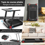 Tapis roulant elettrico pieghevole per casa velocità 0,9-12 km/h con display LED e Bluetooth