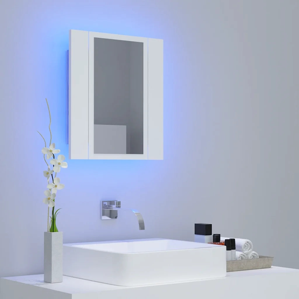 Specchio da Bagno con LED-Specchio per Bagno Bianco 40x12x45 cm in Acrilico