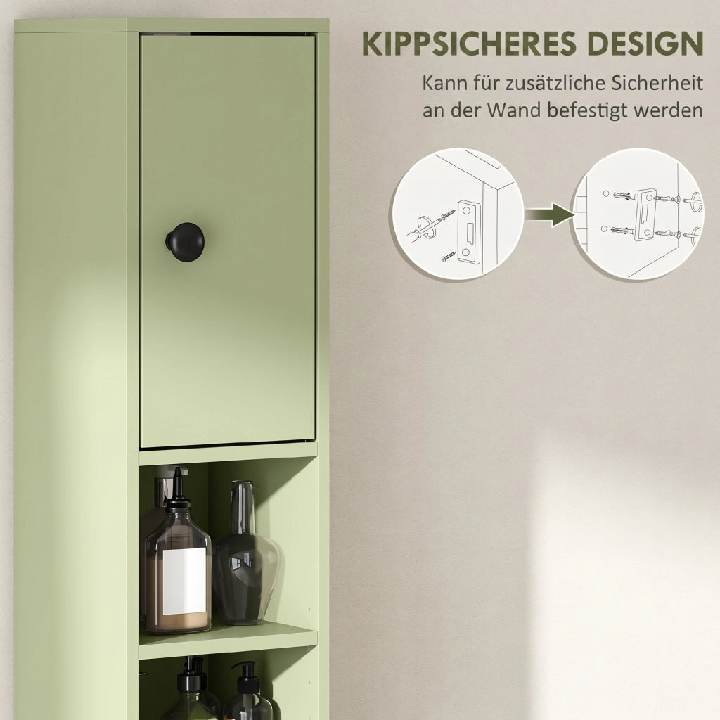 Mobile bagno colonna salvaspazio ¨C Xylo ¨C verde con cassetto e 4 ripiani 20x20x180 cm