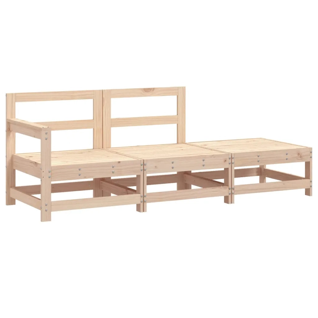 Salotto da Giardino-Set Salotto da Giardino 3 pz in Legno Massello di Pino 989733