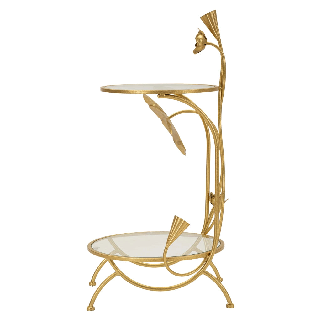 Danesami, Tavolino da Salotto Forma Rotondo, 40x40x78h cm oro