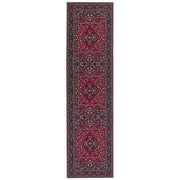 Passatoia tappeto rosso poliestere 80 x 300 cm corridoio cucina lungo tappetino antiscivolo